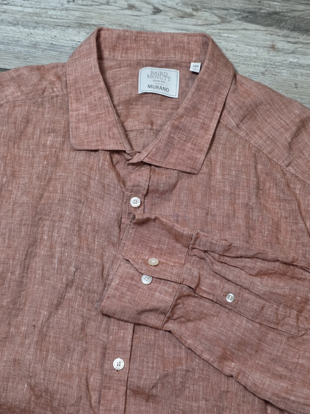 Murano Men's Baird McNutt 100% Linen Button-down Long Sleeve Shirt Sz 3XB